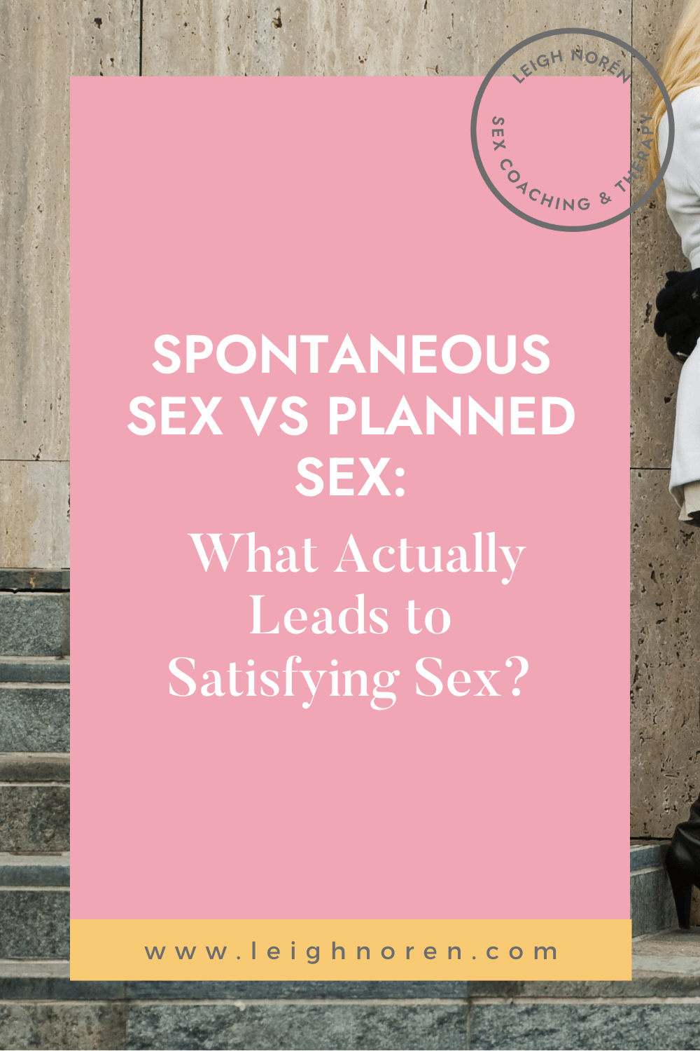 Pink background. White text.